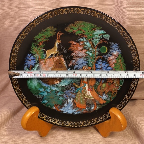 Palekh fairy tale plate made in USSR 1990 numbered - Picture 6 of 16